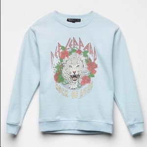 Floral Def Leopard girls oversized sweatshirt.